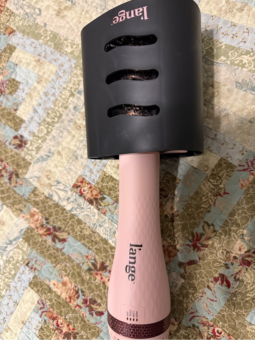 Lange Pink and Black Paddle Hair Brush Dryer